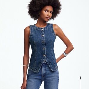 Madewell Denim Crewneck Vest